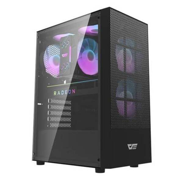 DARKFLASH A290 Midi-Tower Case with window, Black + 3 fans