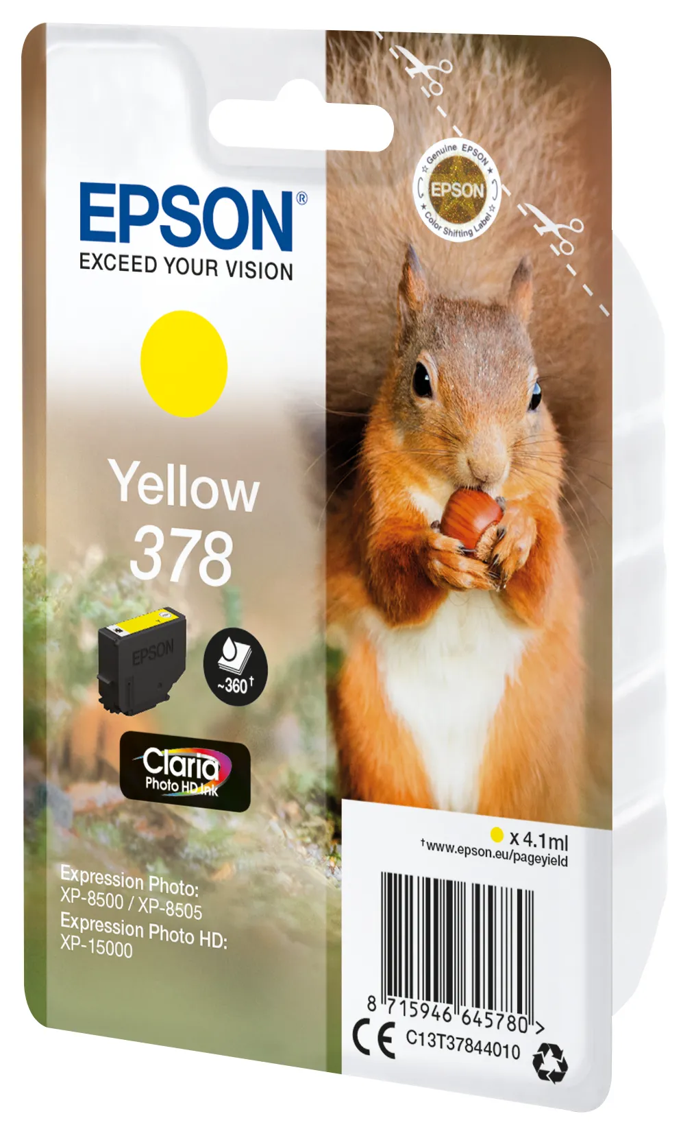 Epson C13T37844020 Ink cartridge, 4.1 ml, Yellow