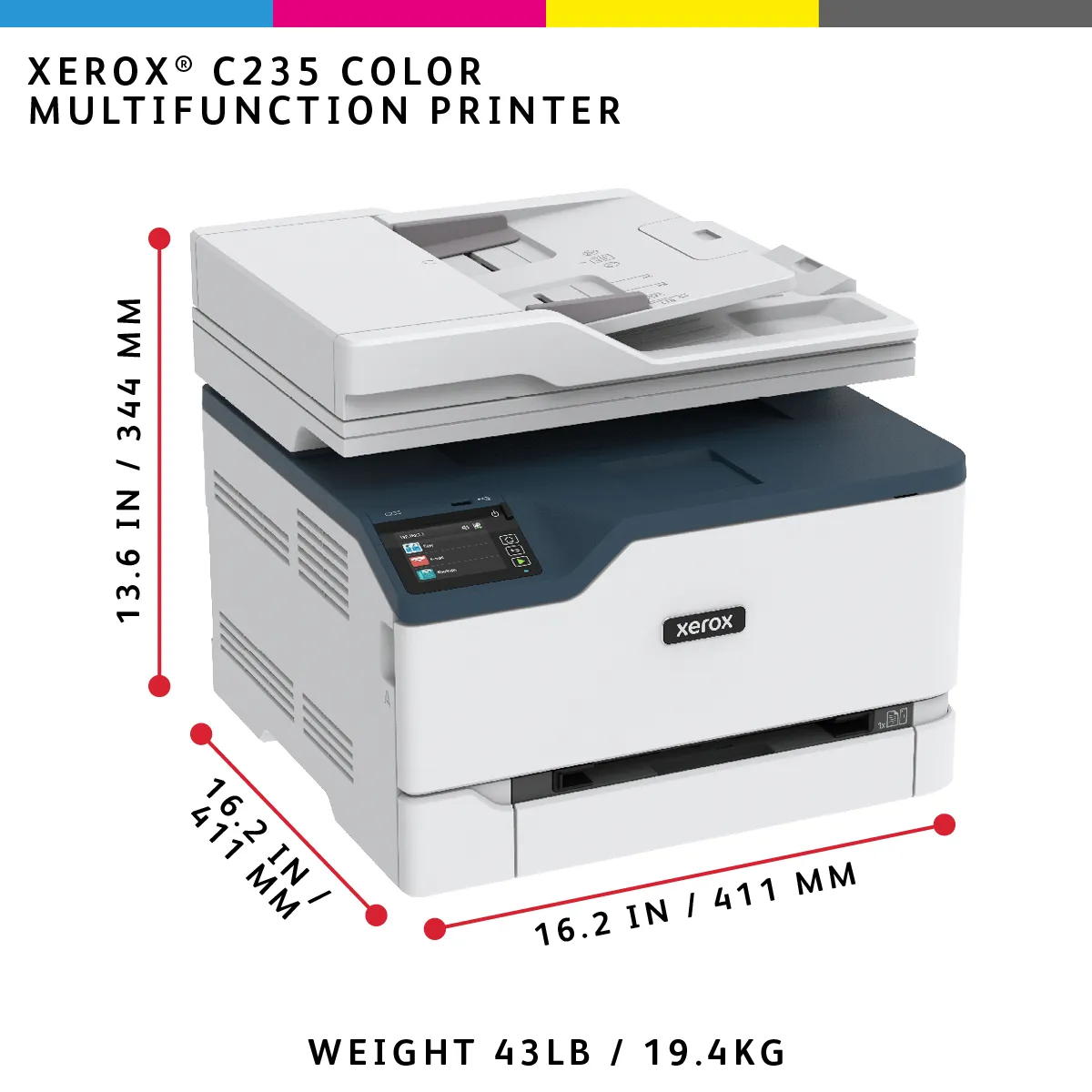 Xerox C235 - V&auml;ri monitoimilasertulostin LAN/Wi-Fi, A4