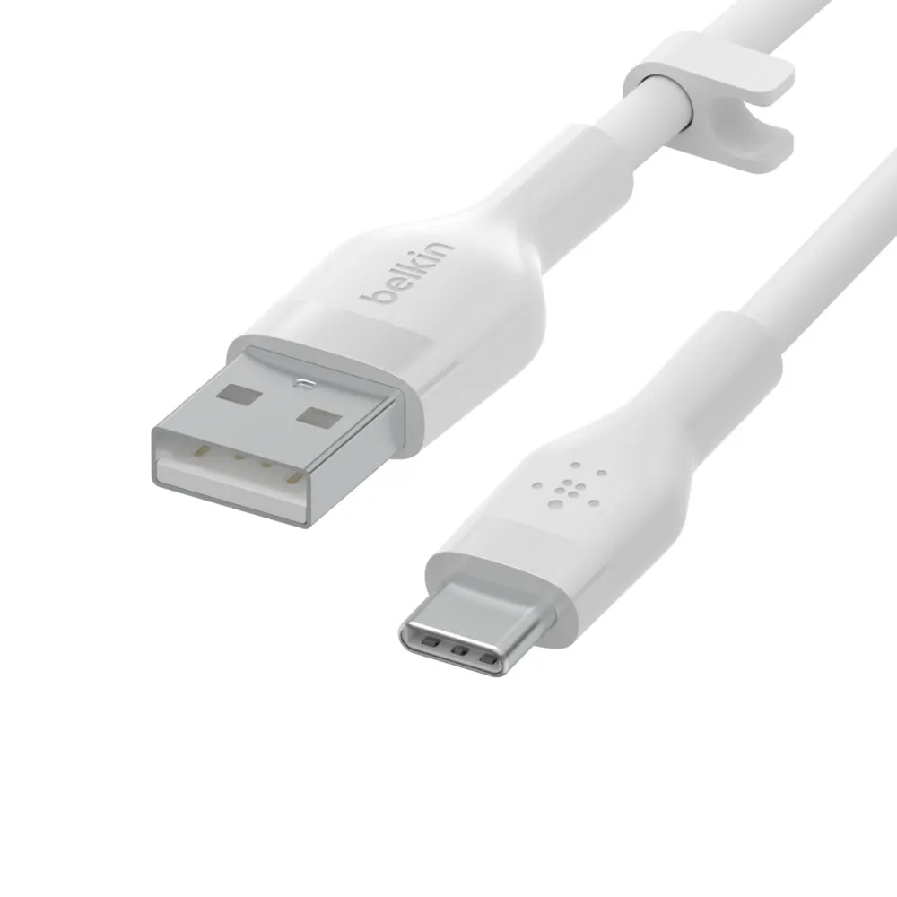 BOOST CHARGE USB-A to USB-C Silicon 2m, White