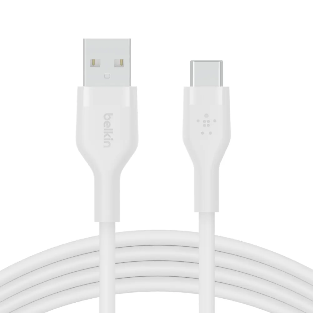 BOOST CHARGE USB-A to USB-C Silicon 2m, White