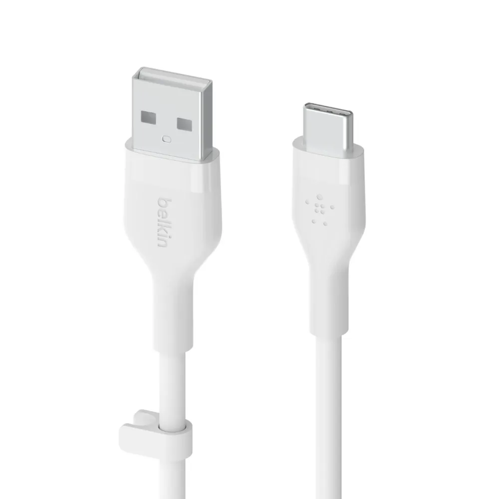 BOOST CHARGE USB-A to USB-C Silicon 2m, White