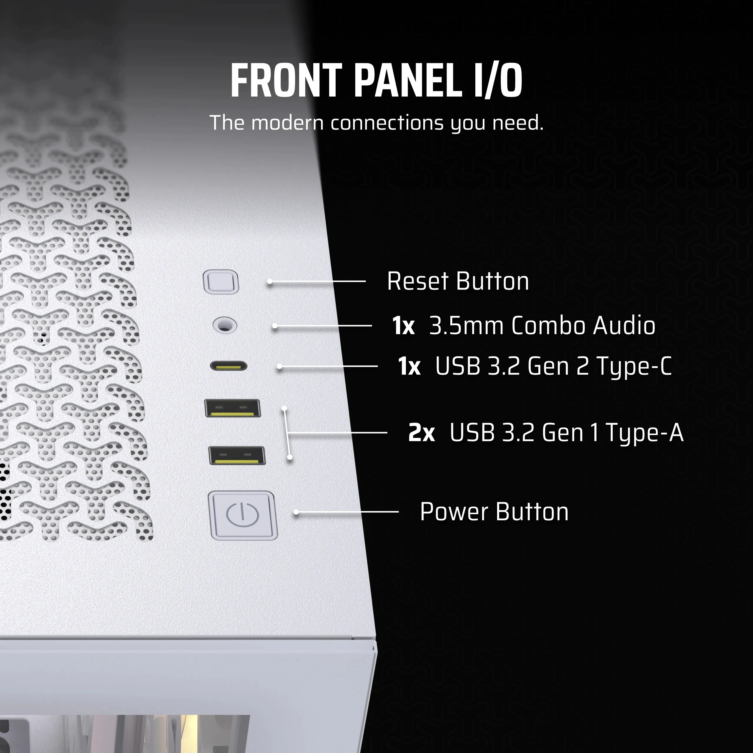 CORSAIR Geh Midi 3500X ARGB Tempered Glass White