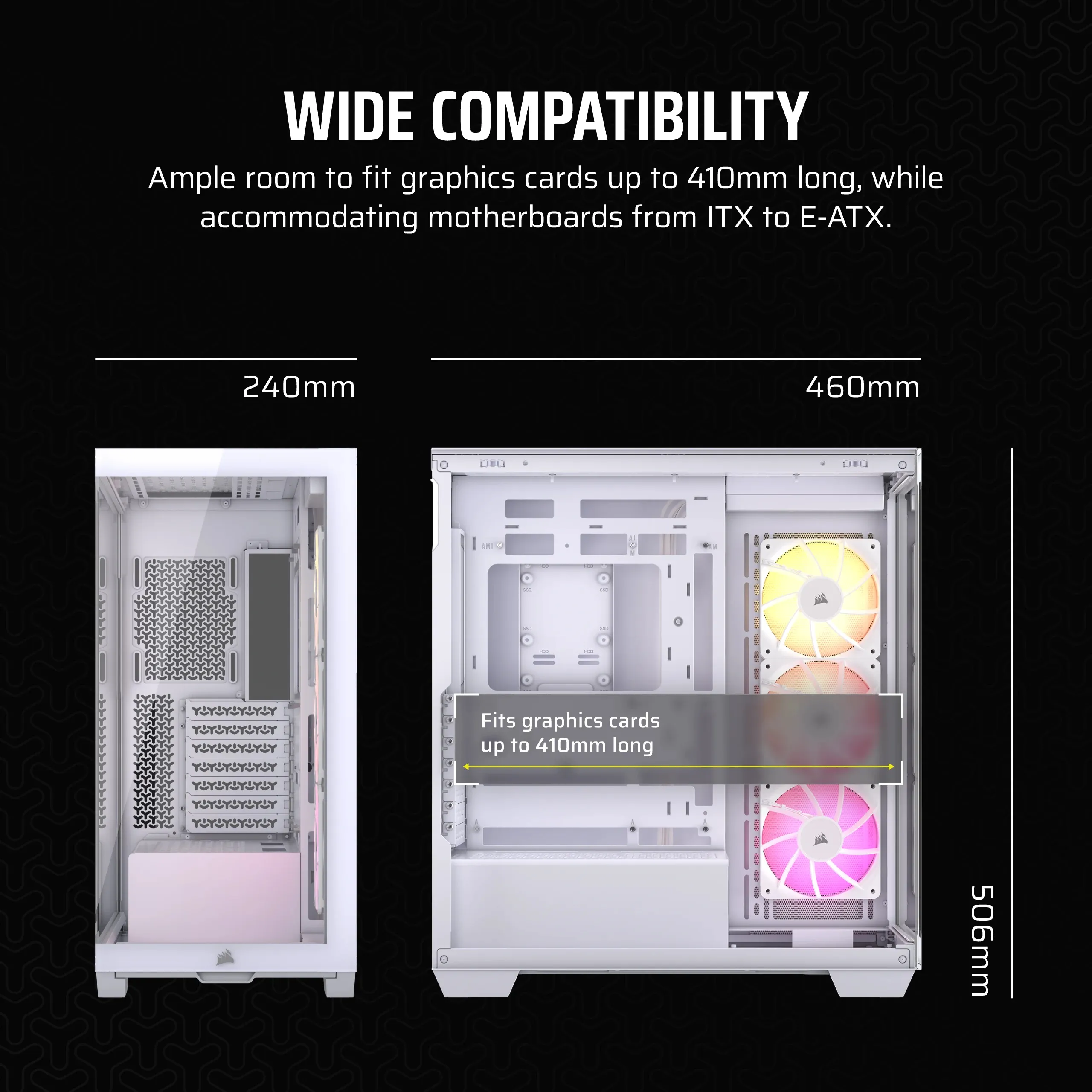 CORSAIR Geh Midi 3500X ARGB Tempered Glass White