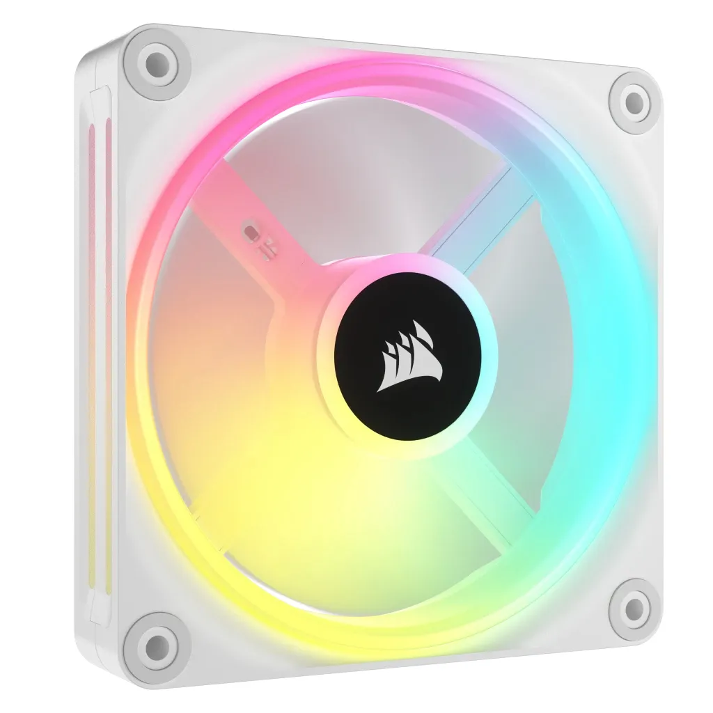 CORSAIR QX RGB Series, iCUE LINK QX120 RGB WHITE, 120mm Magnetic Dome RGB Fan, Starter Kit