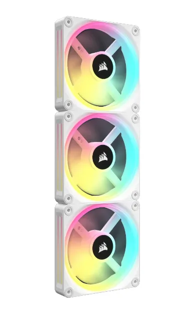 CORSAIR QX RGB Series, iCUE LINK QX120 RGB WHITE, 120mm Magnetic Dome RGB Fan, Starter Kit