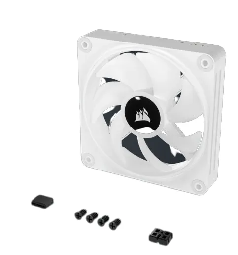 CORSAIR QX RGB Series, iCUE LINK QX120 RGB WHITE, 120mm Magnetic Dome RGB Fan, Starter Kit