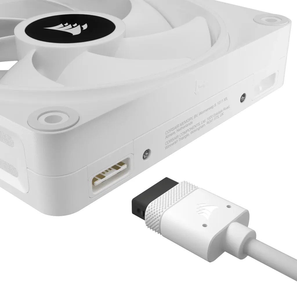 CORSAIR QX RGB Series, iCUE LINK QX120 RGB WHITE, 120mm Magnetic Dome RGB Fan, Starter Kit