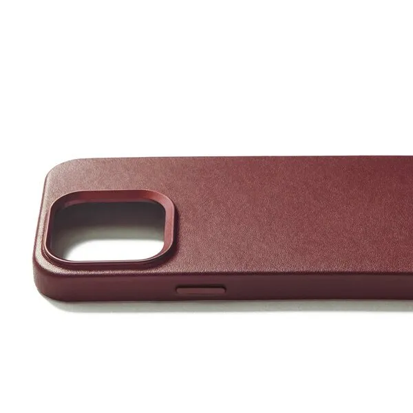 Mujjo Full Leather, iPhone 15 Pro - Case, Burgundy
