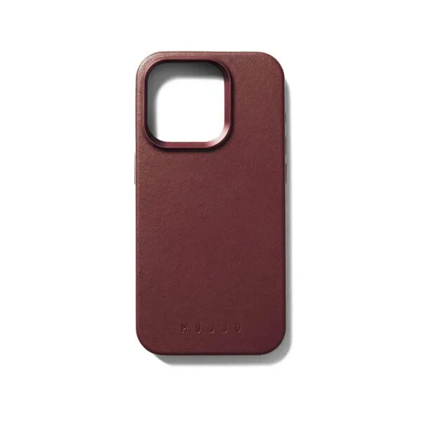 Mujjo Full Leather, iPhone 15 Pro - Case, Burgundy