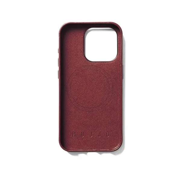 Mujjo Full Leather, iPhone 15 Pro - Case, Burgundy