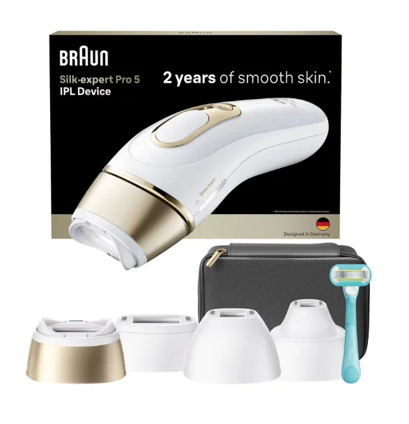 Braun Silk·expert Pro 5 PL5431 -karvanpoistolaite, kulta, valkoinen