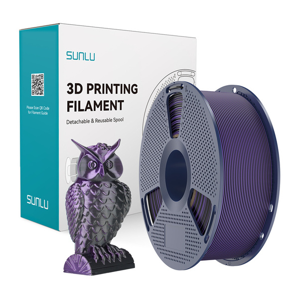 SUNLU PLA+ silke, 1.75 mm, 1 kg 3D-skrivarfilament, svart och lila