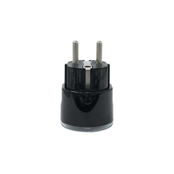 Shelly Plug PM Gen3 - 16A black Wi-Fi-enabled energy meter that plugs into a standard outlet