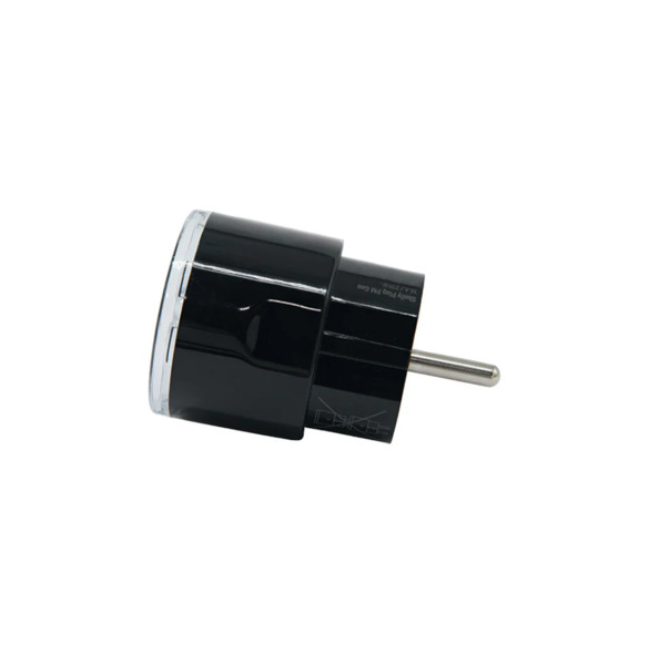 Shelly Plug PM Gen3 - 16A black Wi-Fi-enabled energy meter that plugs into a standard outlet