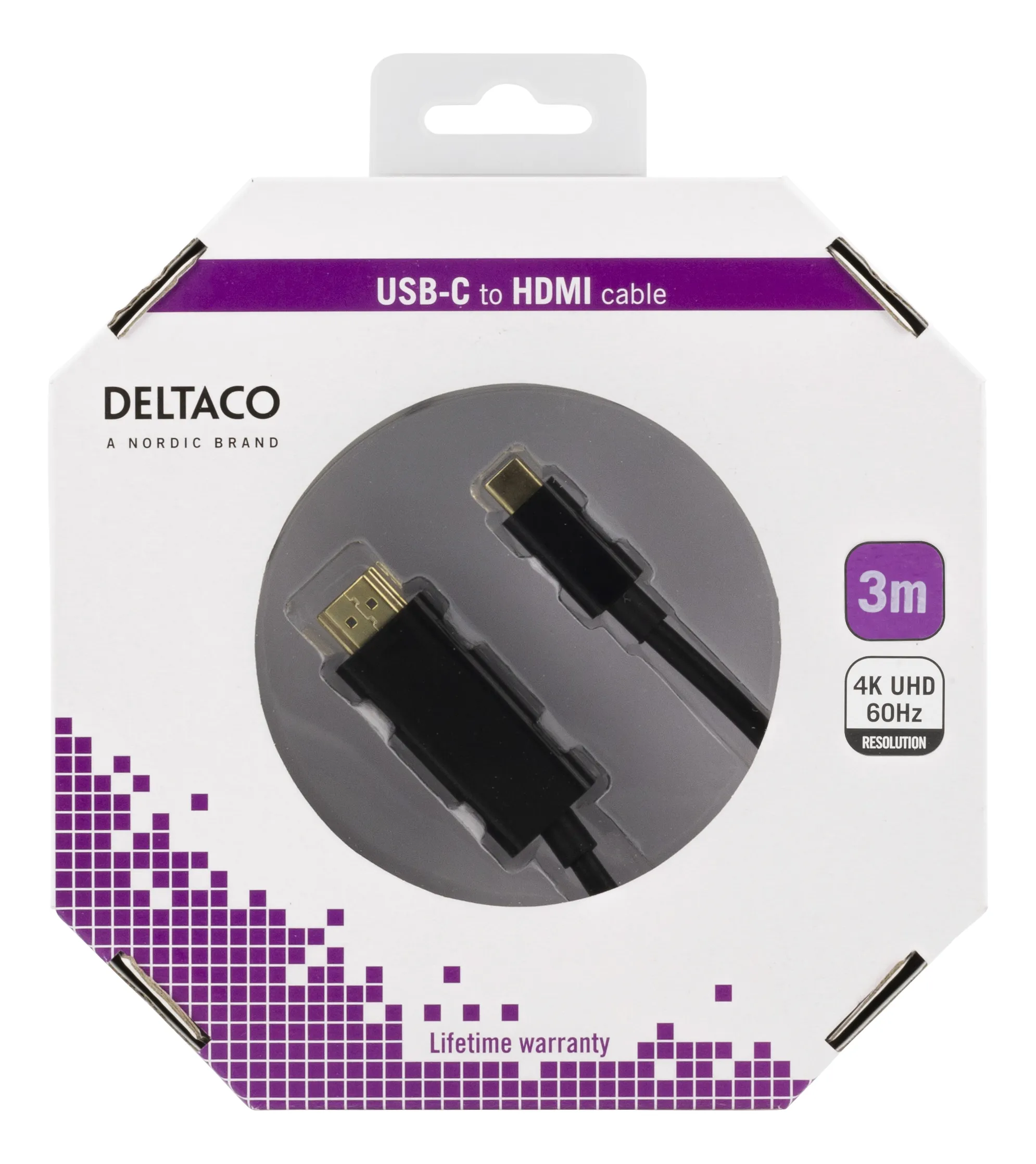 USBC to HDMI 4Kx2K 30Hz Black 3m Blister