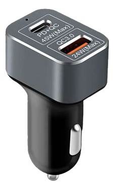 USB Car charger Type C PD     45W + QC 3.0