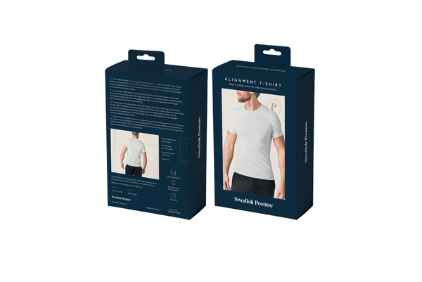 SWEDISH POSTURE T-Shirt Men Alignment Cotton White M