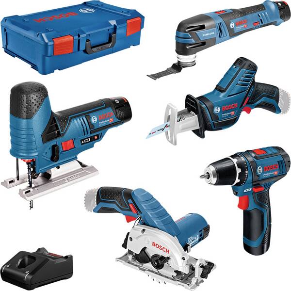 Bosch Professional 5 tool KIT + GBA + GAL + XL-Boxx 0615A0017C Tool kit Universal 10-piece