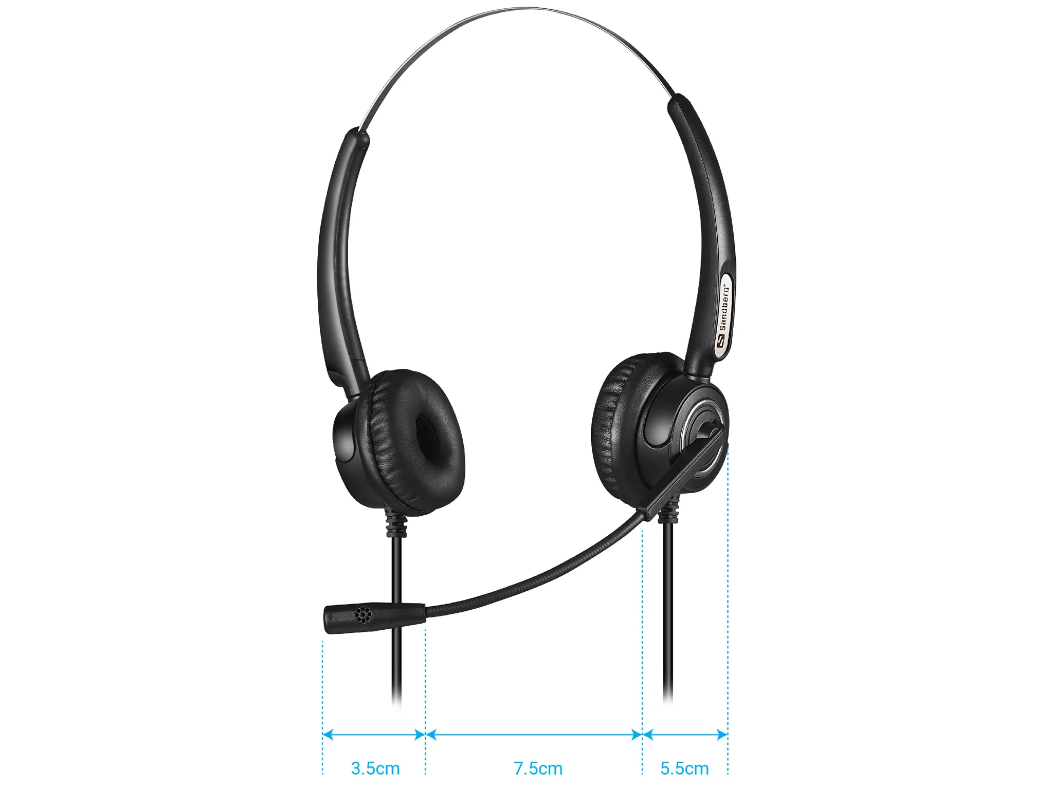 Sandberg USB+RJ9/11 Headset Pro Stereo Headset, Black