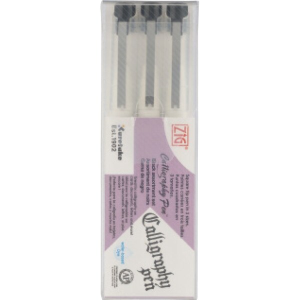 ZIG Calligraphy Pen Black 3/set