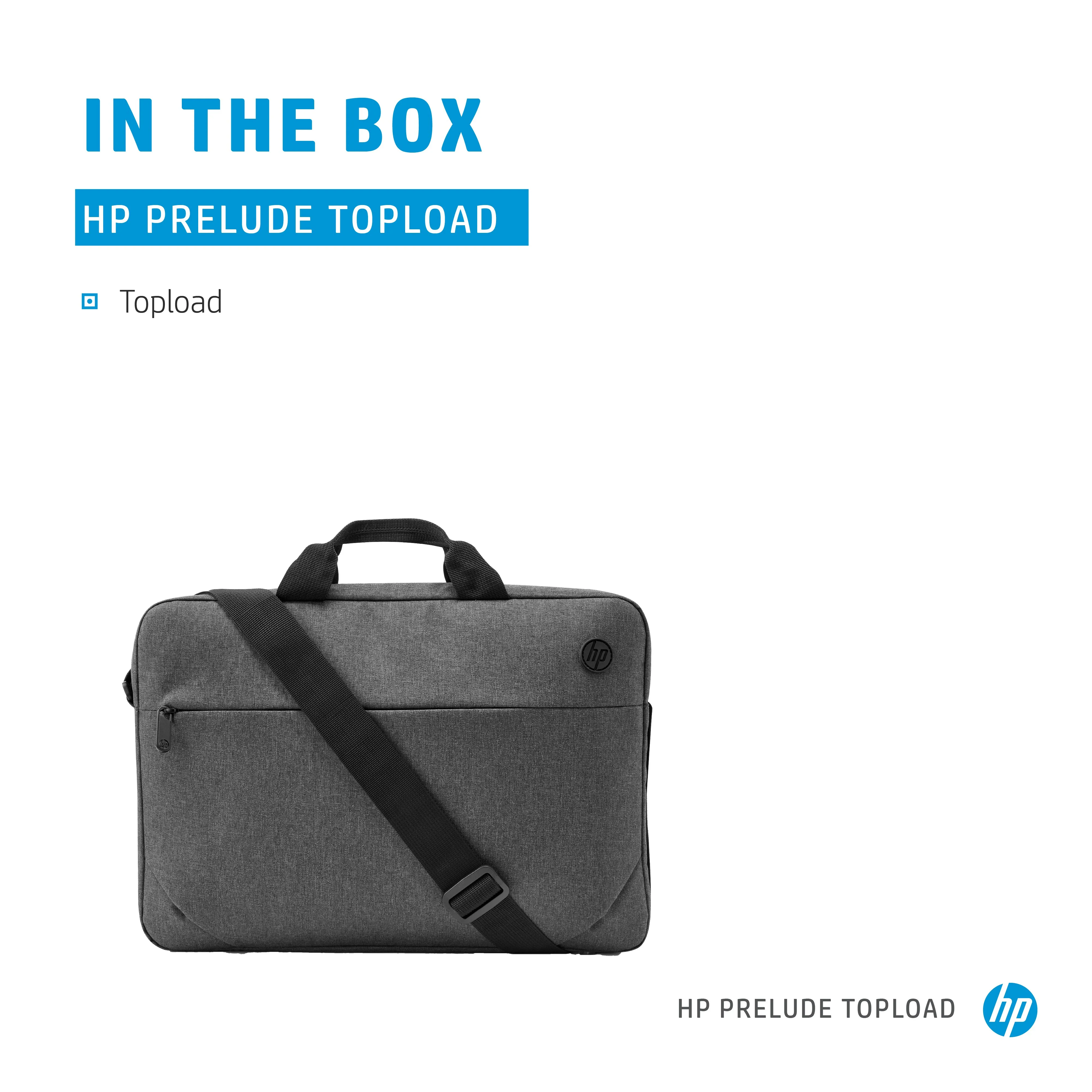 HP Prelude Top Load - Kannettavan tietokoneen kantolaukku - 15.6" - musta ja harmaa, sininen vetoketju malleihin EliteBook 830 G6, Pro Mobile Thin Client mt440