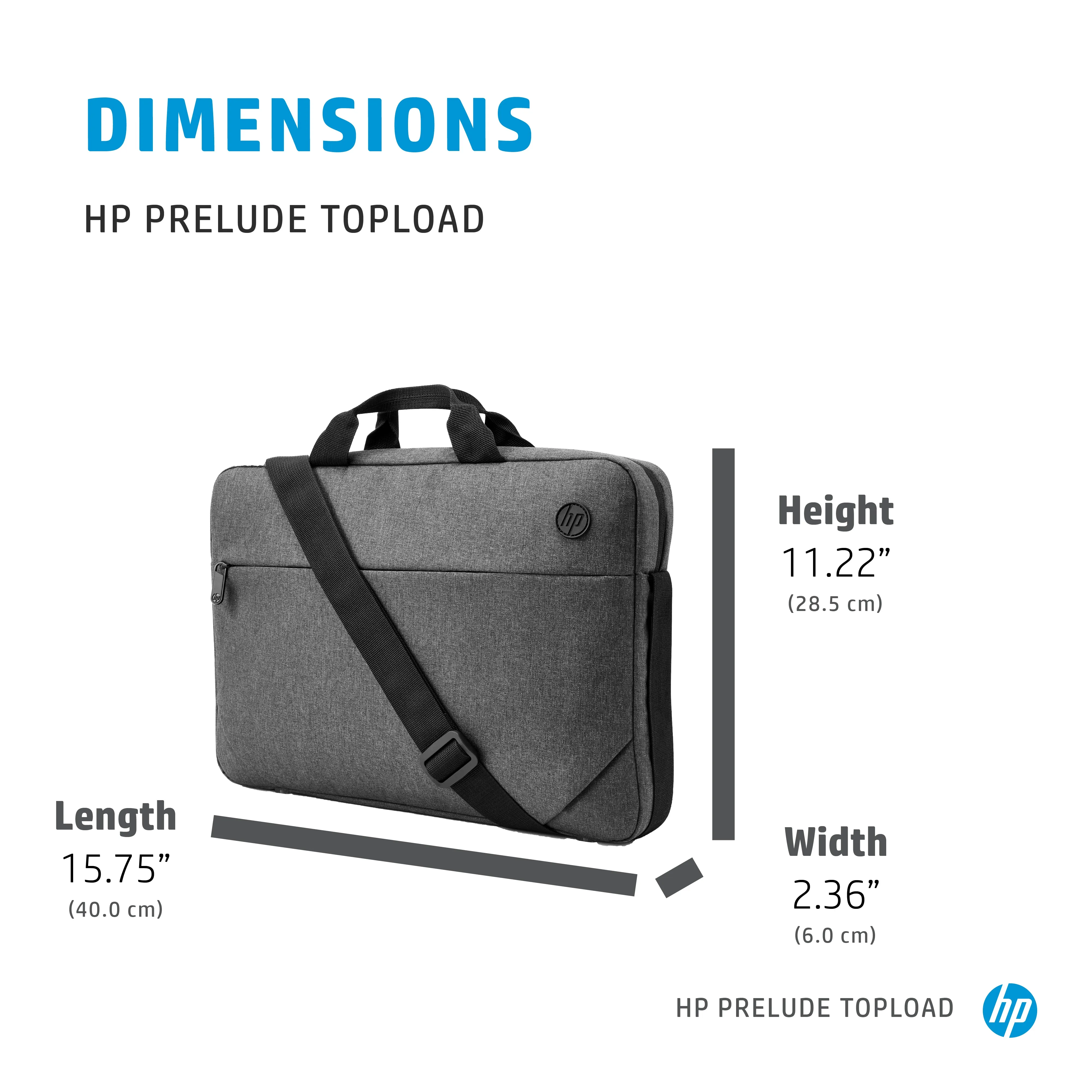 HP Prelude Top Load - Kannettavan tietokoneen kantolaukku - 15.6&quot; - musta ja harmaa, sininen vetoketju malleihin EliteBook 830 G6, Pro Mobile Thin Client mt440