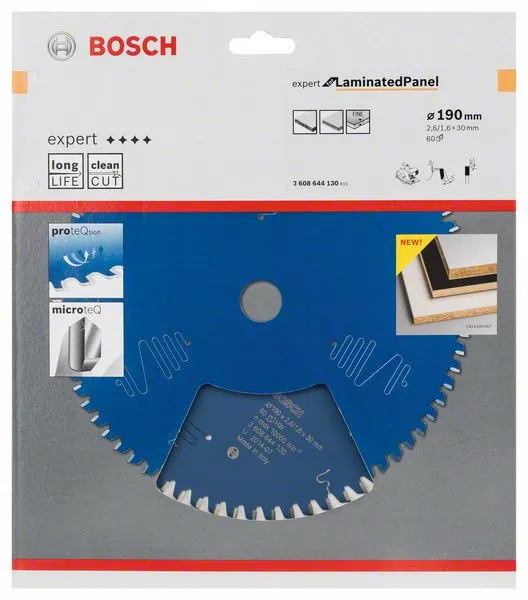 Bosch circular saw blade Expert for Laminated Panel, 190mm, 60Z (bore 30mm, for circular saws)