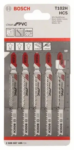Bosch HCS jigsaw blade Clean for PVC T102H - 5-pack - 2608667446
