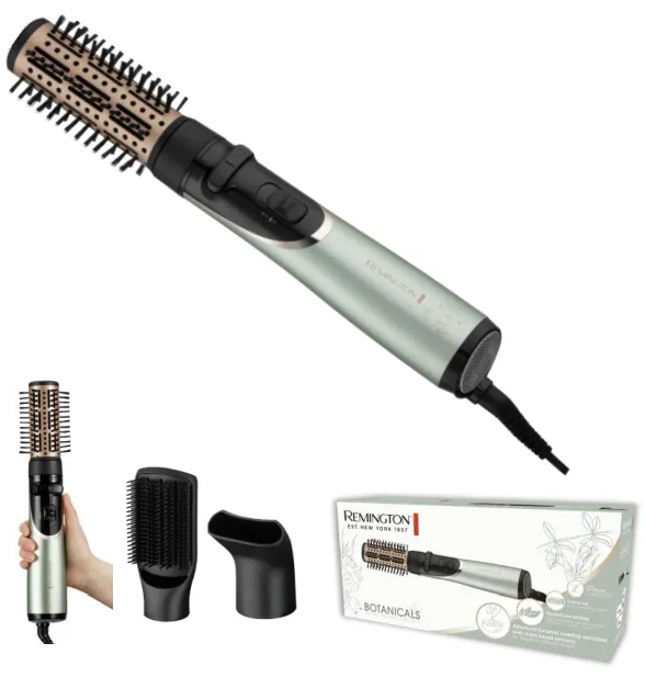 Remington Botanicals AS5860 Rotating Hot Air Brush, Black/Silver