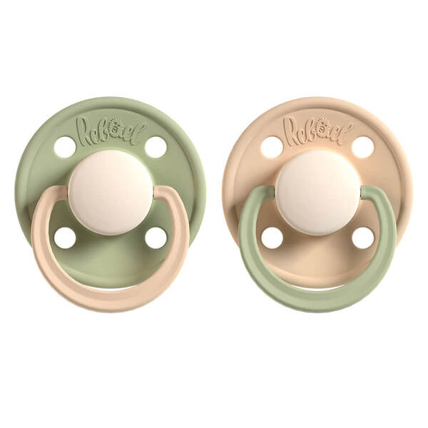REBAEL Pacifier 2-pack Size 2 - Cloudy Pearly Lion &amp; Dusty Pearly Dolphin