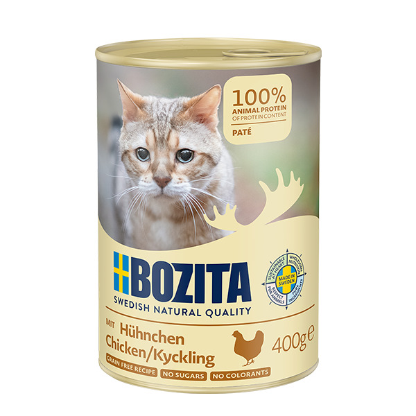 Bozita Pat&eacute; Chicken, Wet food for cats, Adult, Grain Free, 400g