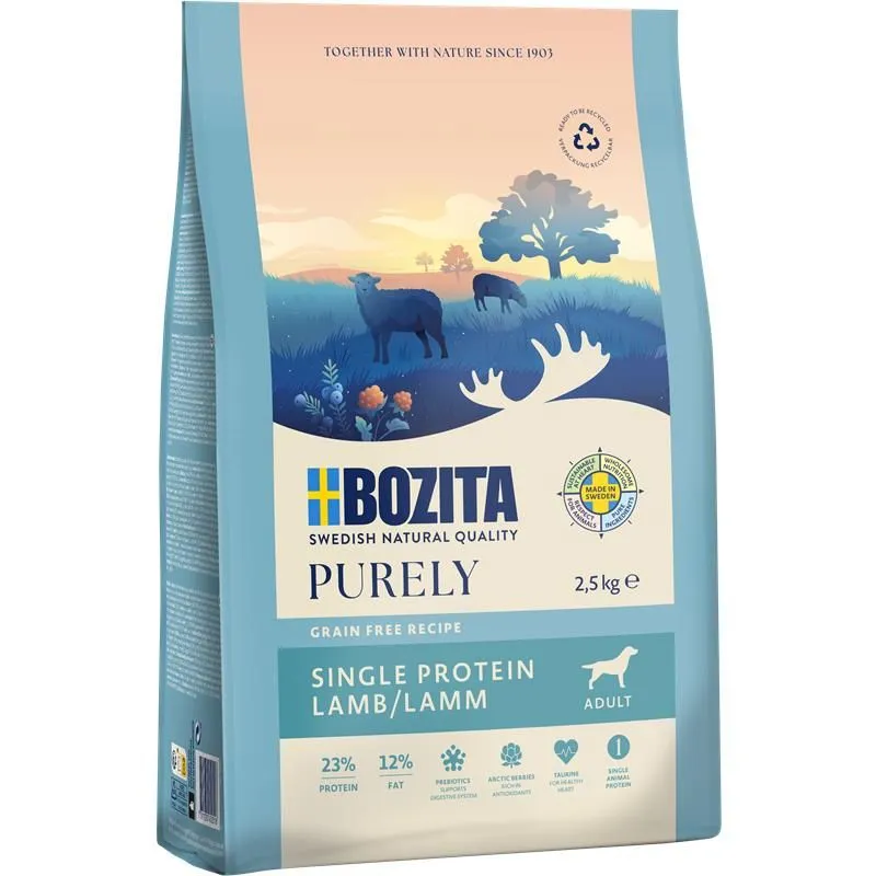 Bozita Purely Adult Lamb, Dry food for dogs, Grain Free, 2.5kg