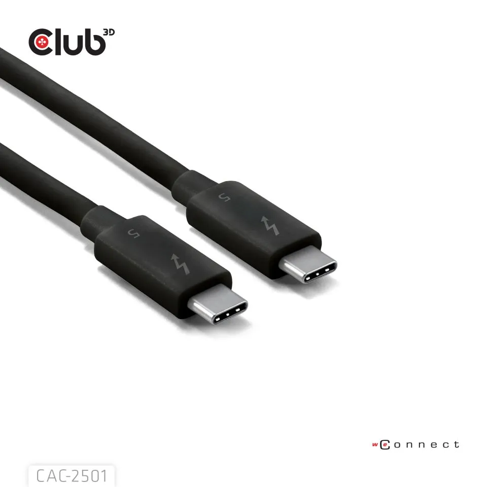 Club 3D Thunderbolt 5 8K240Hz 240W -kaapeli, Musta, 1m
