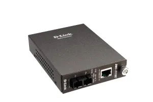 D-Link DMC-515SC/E Media Converter 10/100Base-TX (RJ-45) to 100Base-FX single-mode fiber (SC), 15 km max. Includes external AC power adapter.