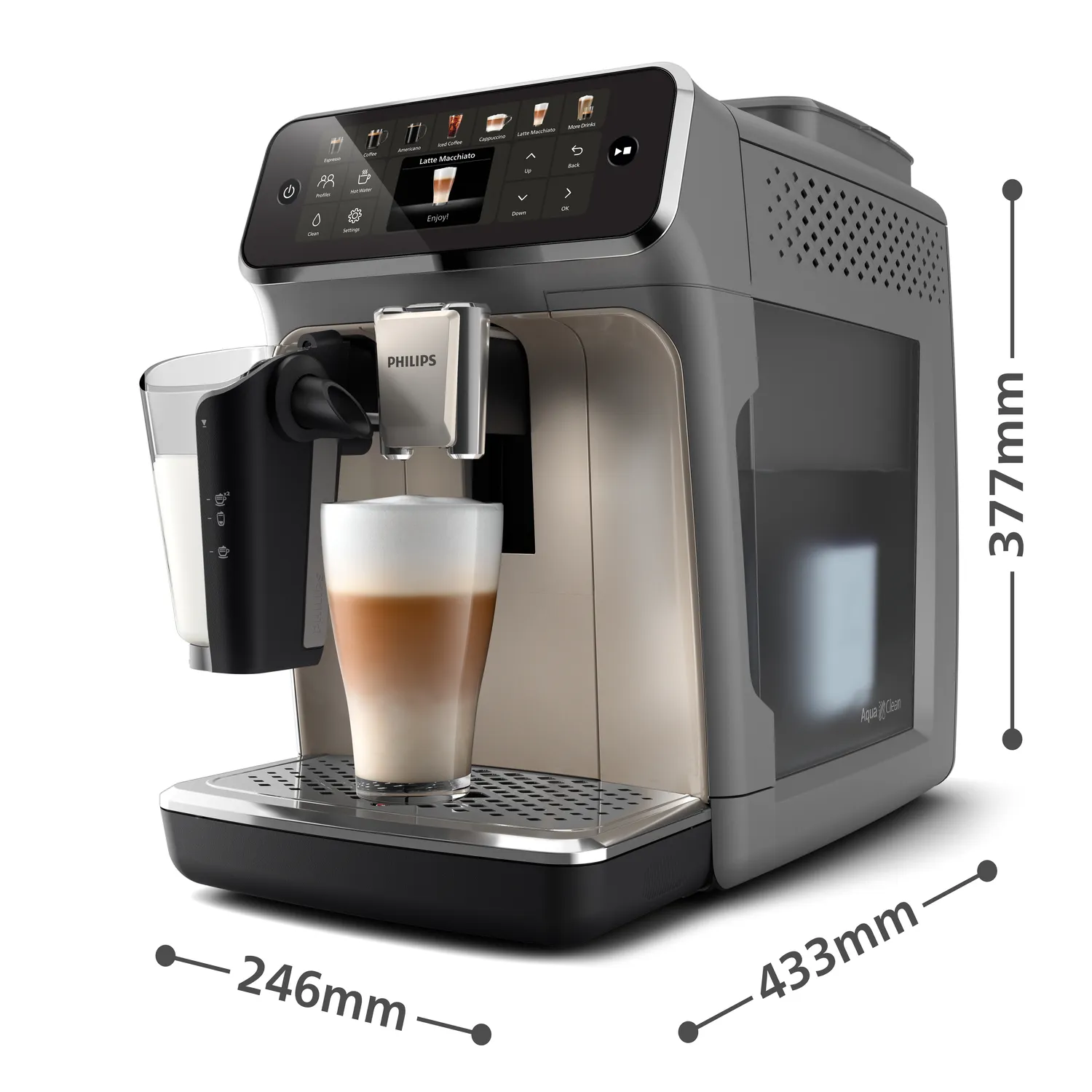 Philips Series 4400 EP4446 -espressokeitin, täysautomaattinen, musta, Hopea