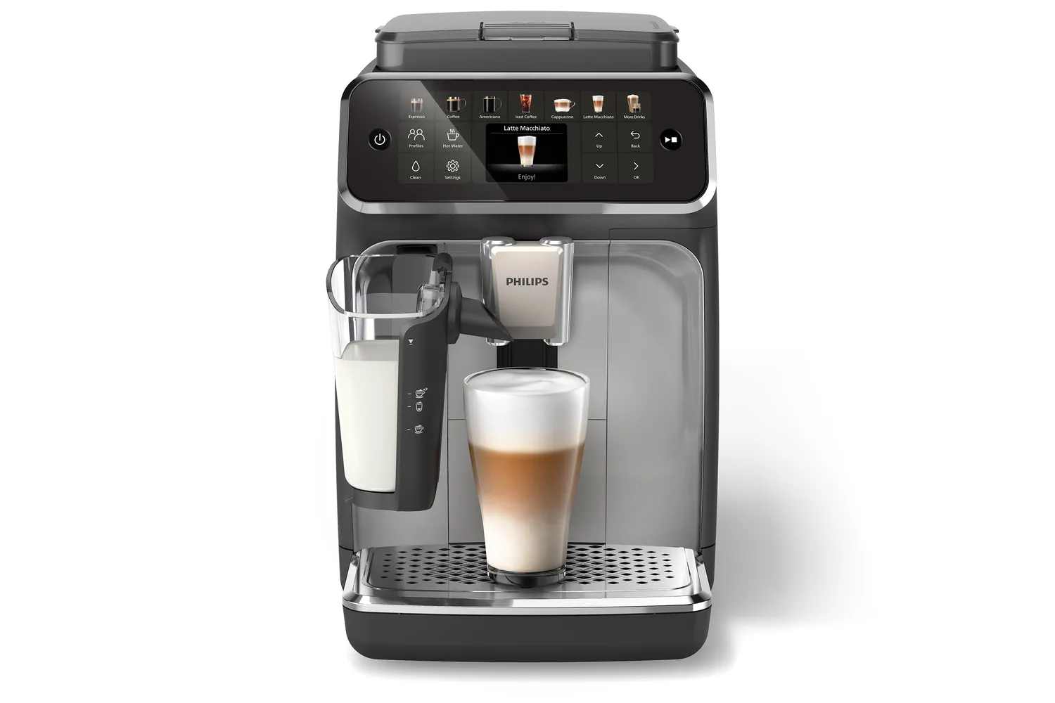 Philips Series 4400 EP4446 -espressokeitin, t&auml;ysautomaattinen, musta, Hopea