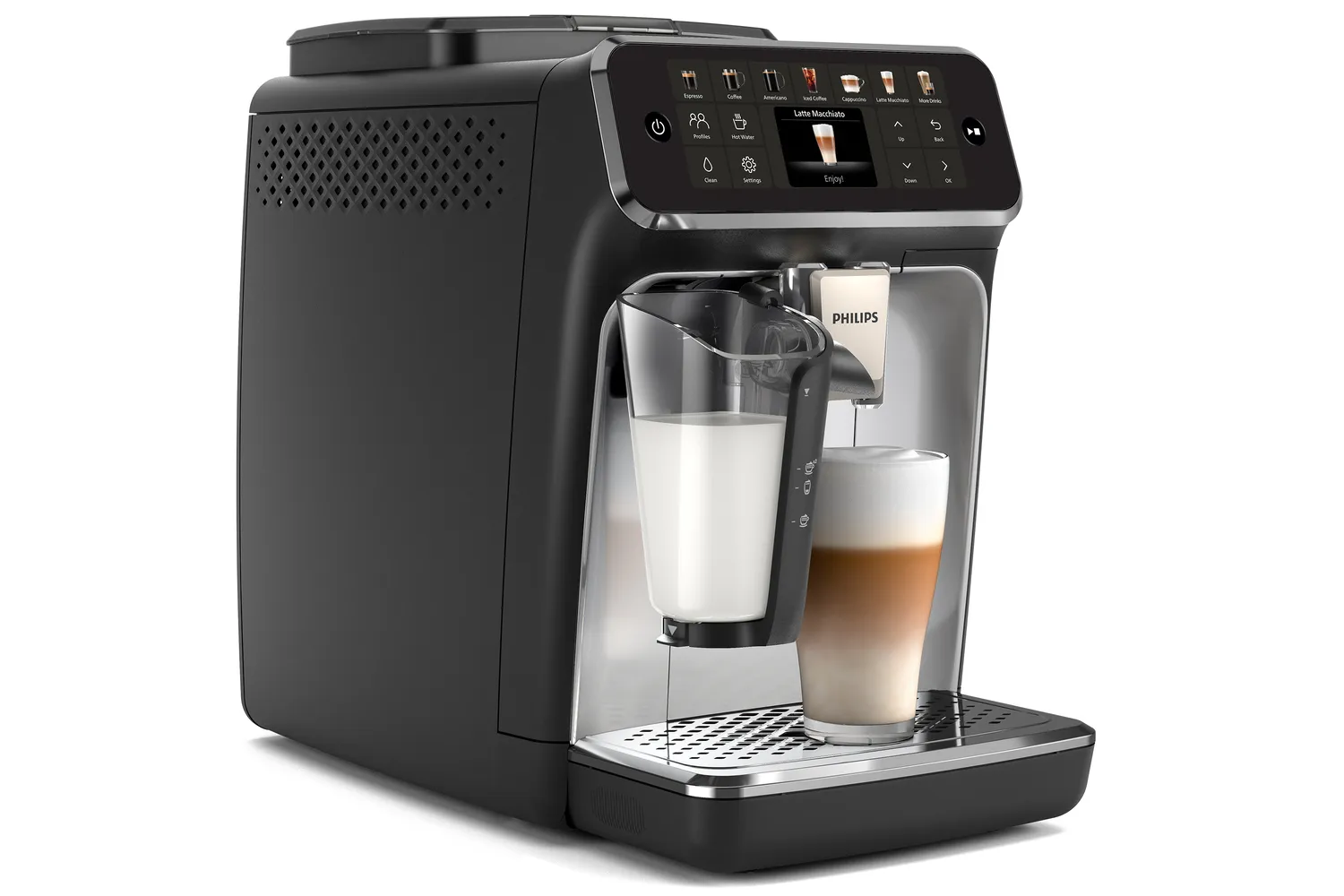 Philips Series 4400 EP4446 -espressokeitin, t&auml;ysautomaattinen, musta, Hopea