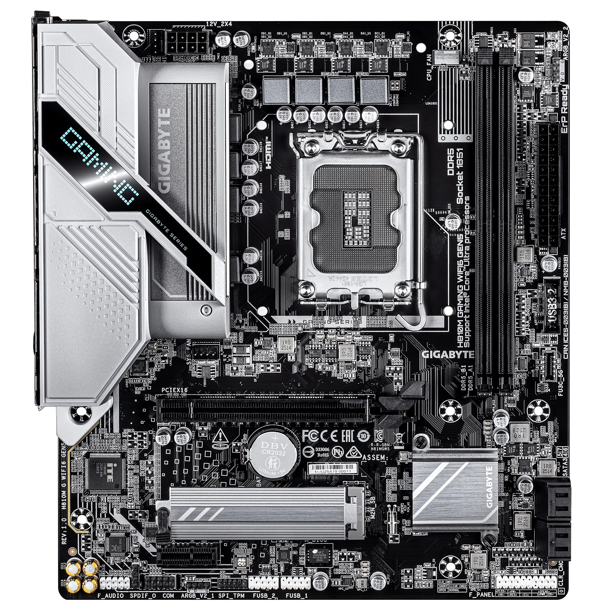 Gigabyte H810M Gaming WiFi 6 Gen5 LGA 1851 mATX -emolevy