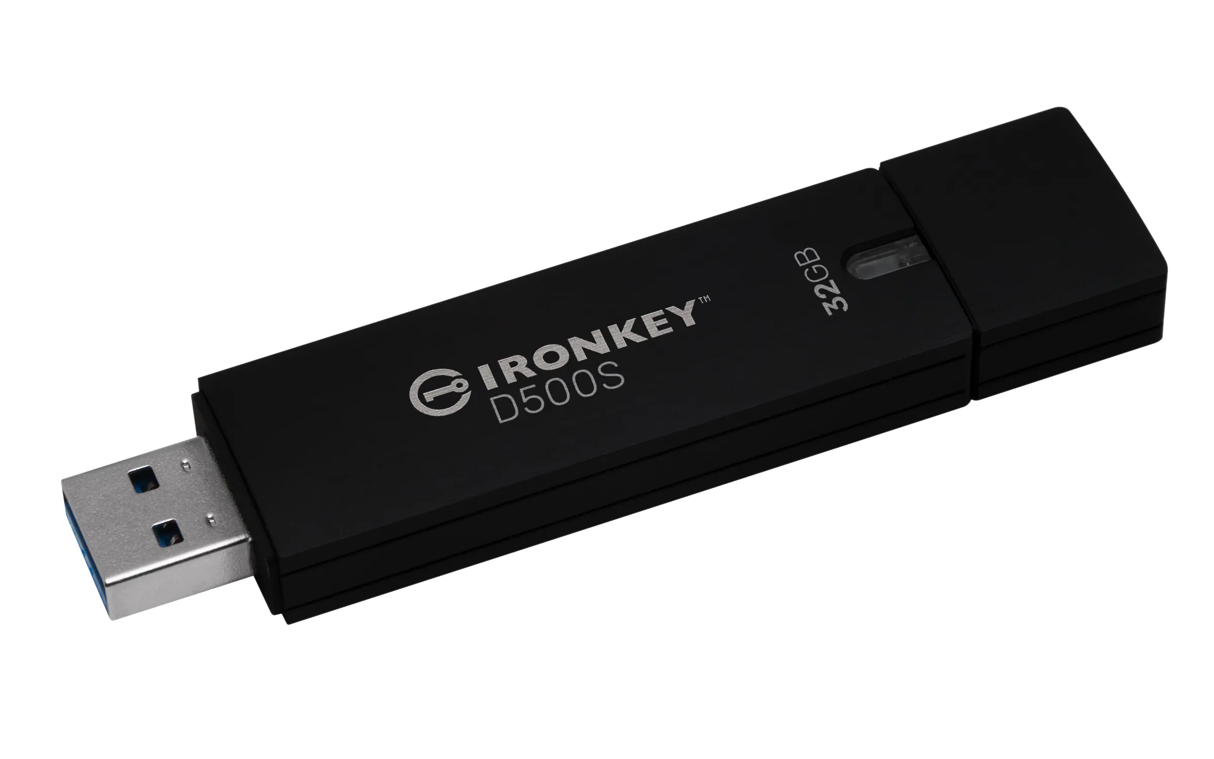 Kingston IronKey D500S AES-256 32 Gt USB 3.2 Gen 1x1 -muistitikku, Musta