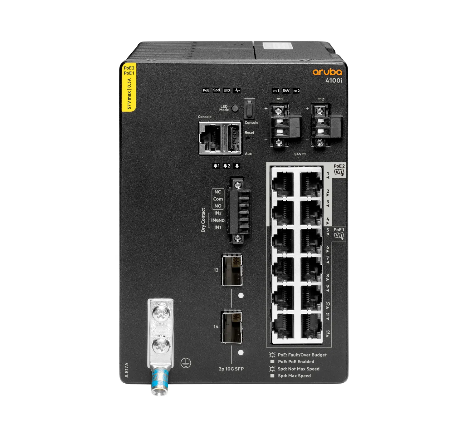 HPE Aruba 4100i Switch 12G 8 Port Class 4 PoE and 4 Port Class 6 PoE 2 SFP+ Layer 2 Web GUI CLI NetEdit REST APIs