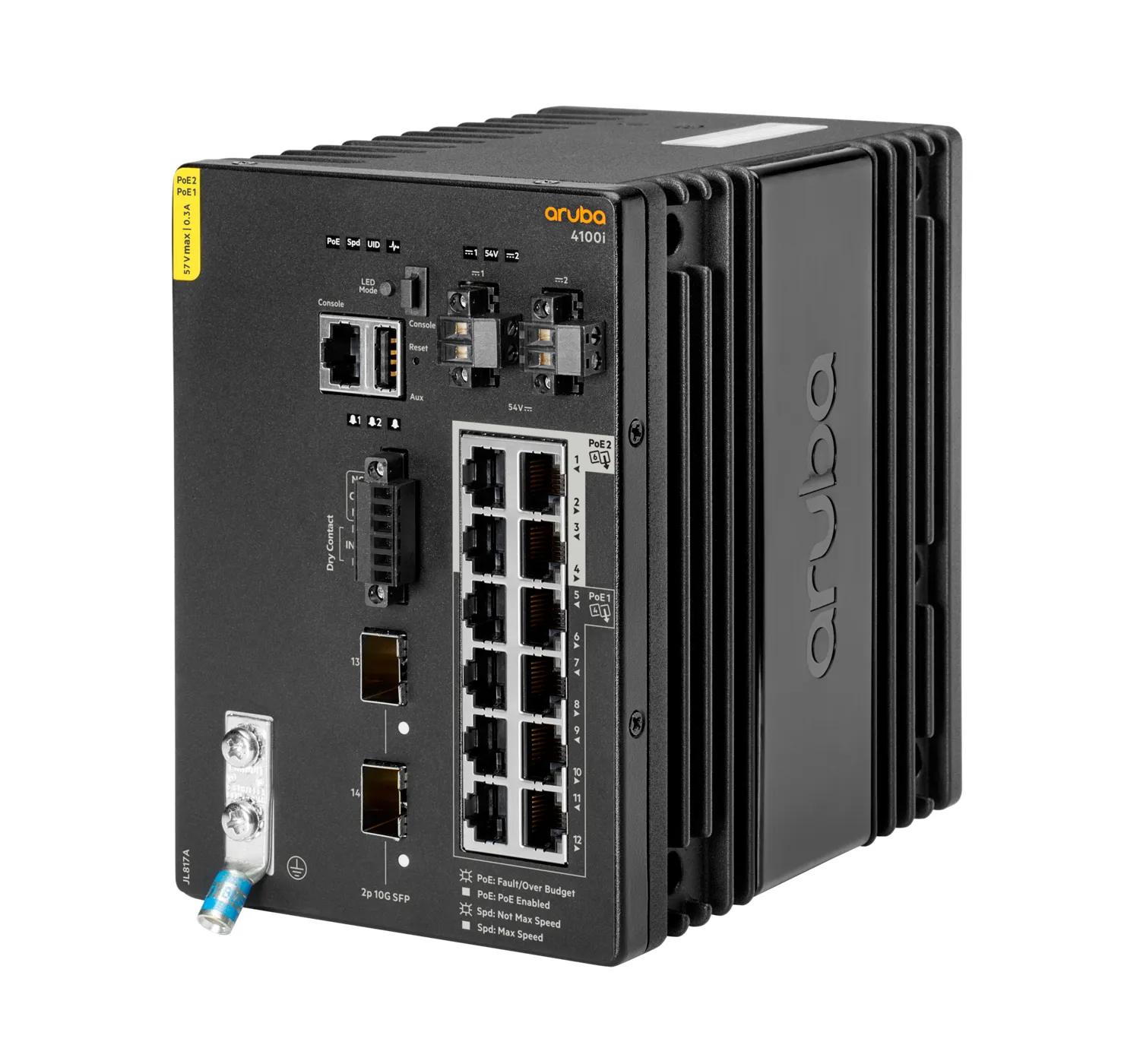 HPE Aruba 4100i Switch 12G 8 Port Class 4 PoE and 4 Port Class 6 PoE 2 SFP+ Layer 2 Web GUI CLI NetEdit REST APIs