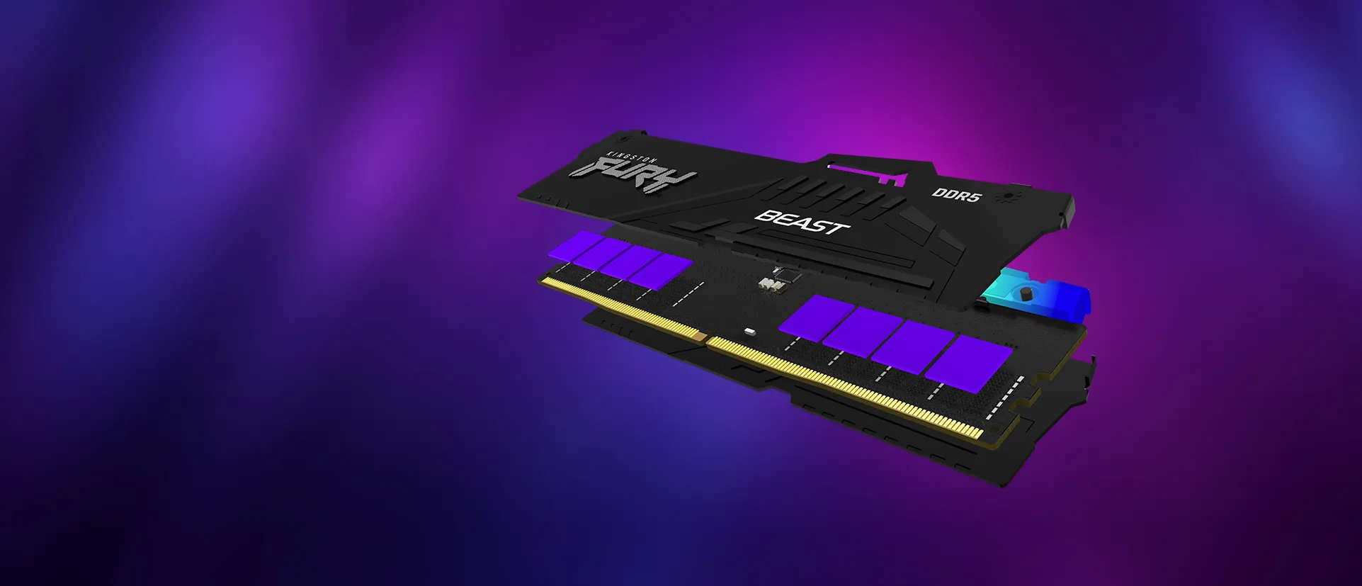 Kingston FURY Beast RGB 16 GB (2 x 8 GB) DDR5 6000 MHz, 30 - minne, Svart (EXPO)