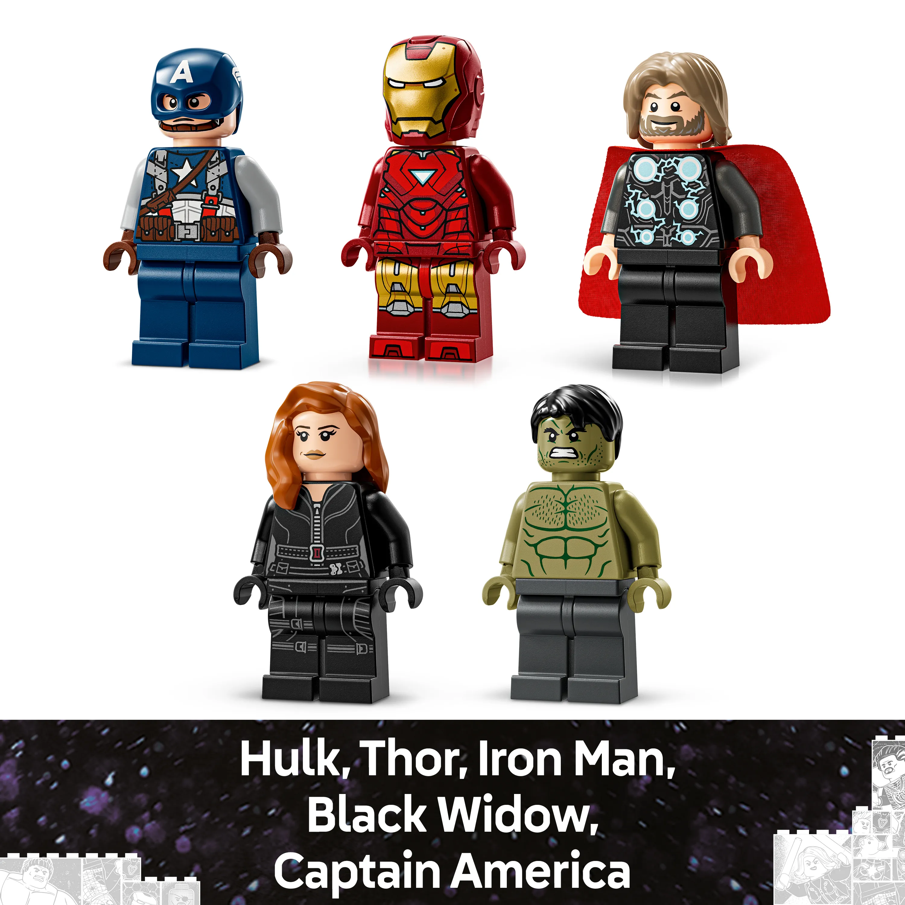 LEGO Marvel MARVEL logo and minifigures 76313