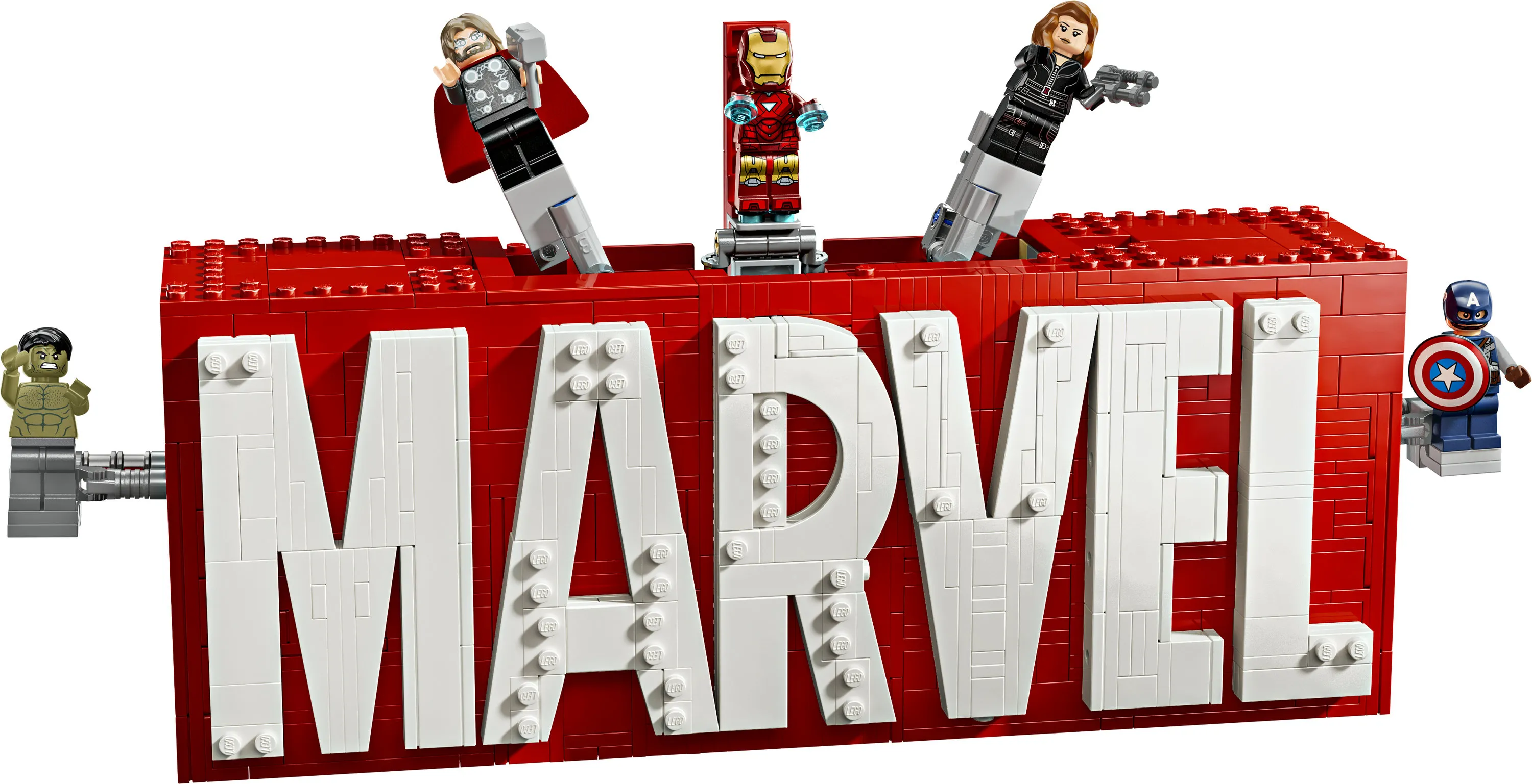 LEGO Marvel MARVEL logo and minifigures 76313