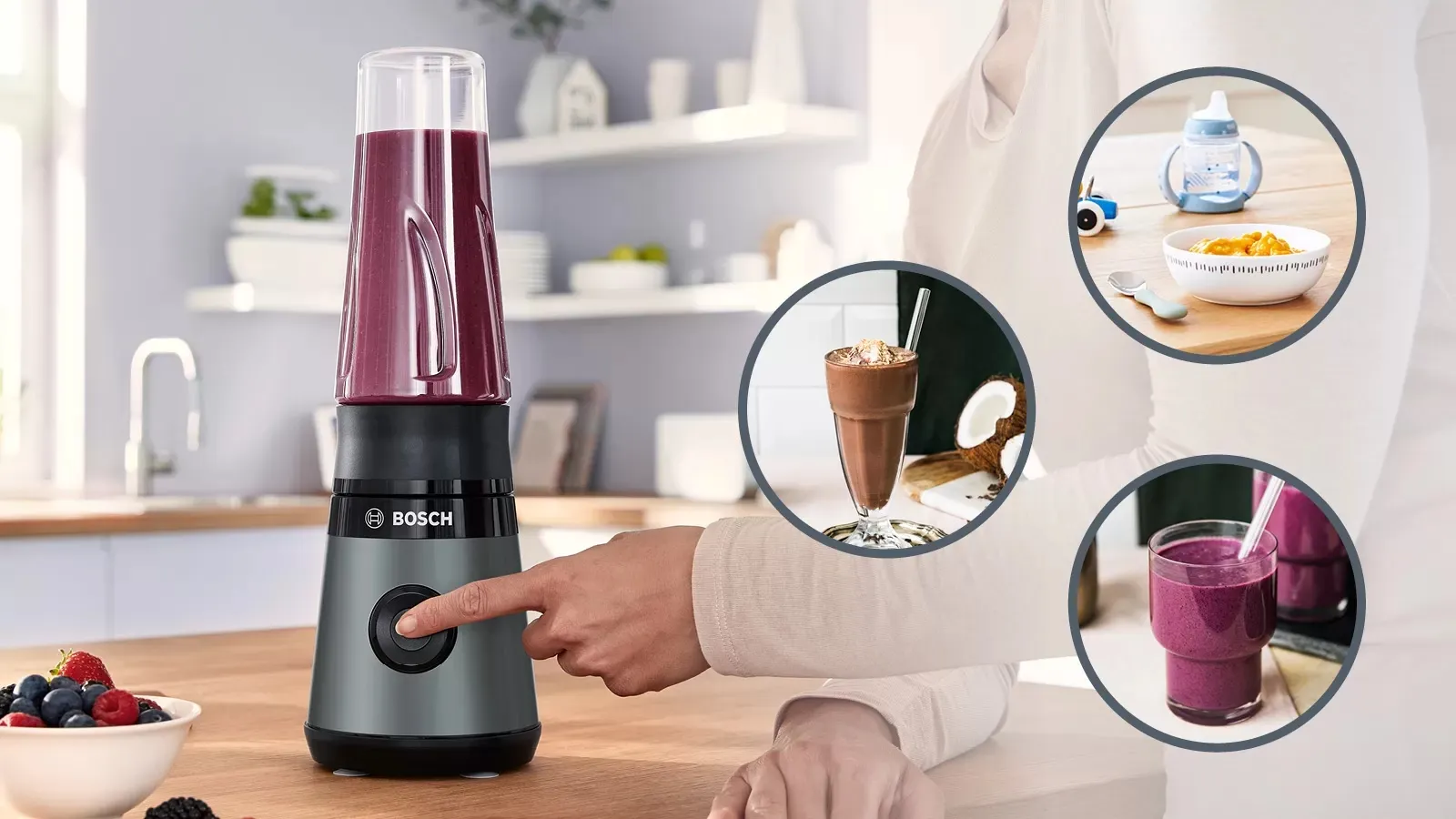Bosch Series 2 VitaPower MMB2111S 450W 0.6L Blender, Silver
