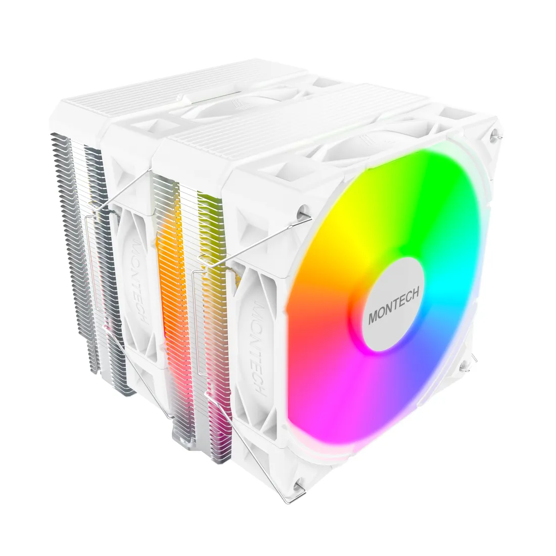 Montech NX600, 2x120 mm ARGB CPU Cooler, White