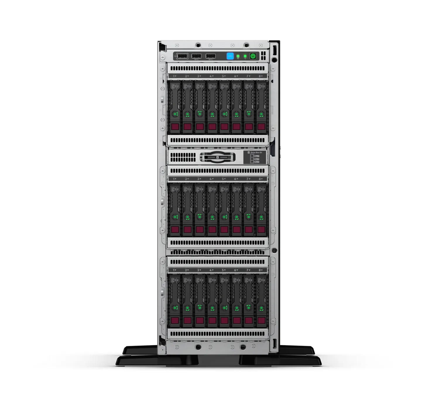 HPE ProLiant ML350 Gen10 Base - Palvelin - torni - 4U - 2-teinen - 1 x Xeon Silver 4210R / 2.4 GHz - RAM 16 Gt - SAS - pikavaihto 2.5" - ei kiintolevyä - GigE -
