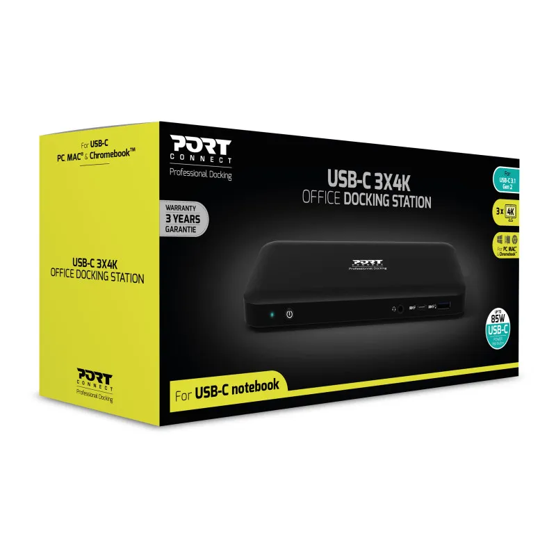 PORT Designs USB-C Universal Docking Station 3 x 4K, 85W PD