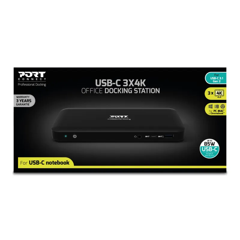 PORT Designs USB-C Universal Docking Station 3 x 4K, 85W PD